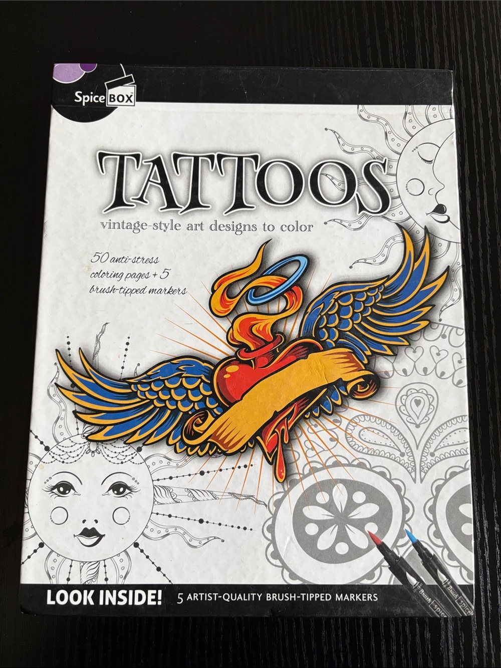 Tattoos Vintage-Style Coloring Book with Markers